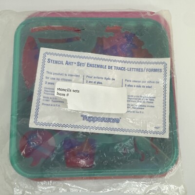 Tupperware Stencil Art 5 Piece Vintage Dated 1991 Stencil Ensemble Set SEALED