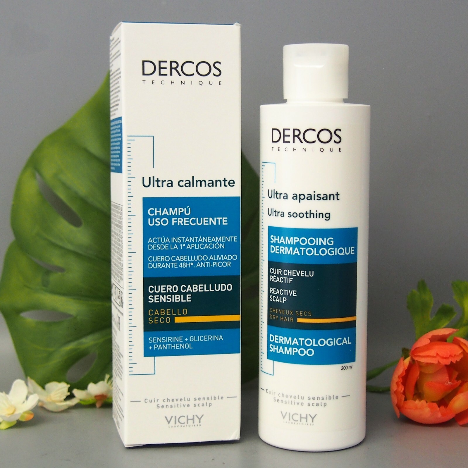 BLUE DRY Vichy Dercos Ultra Soothing Shampoo for Dry Hair 200ml