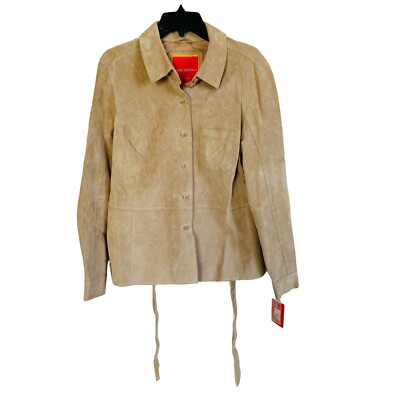 Isaac Mizrahil Tan Seude Jacket Size Large NWT Y2K