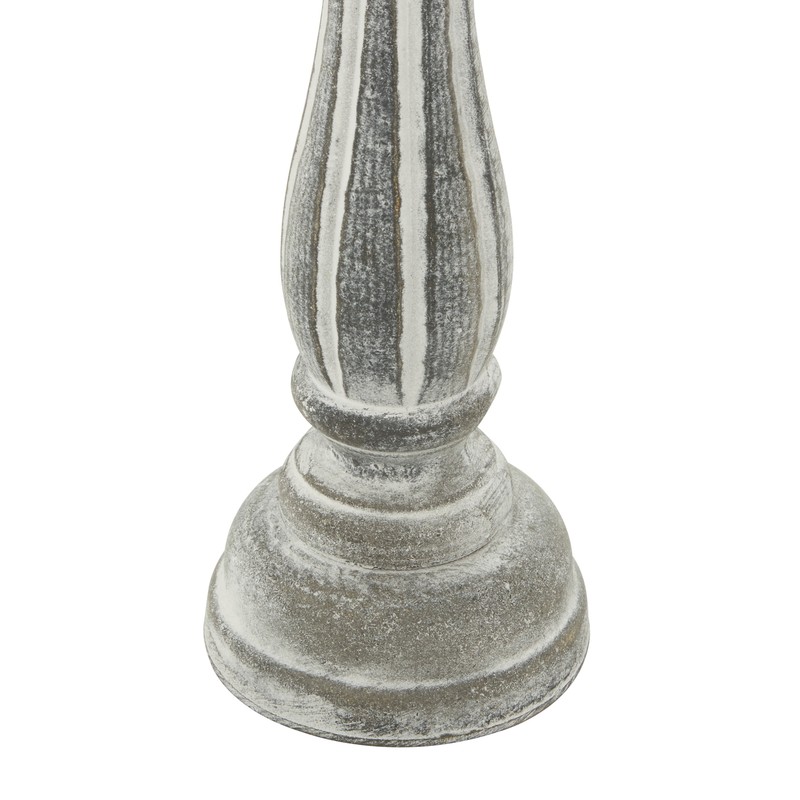 Gray Carved Wood Candle Holder Set of 3, 17&Prime;L x 15&Prime;W x 9&Prime;H