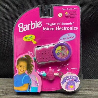 BARBIE Lights N' Sounds Micro Electronics Pack Pals 1999 Clock Radio BE-045A NEW
