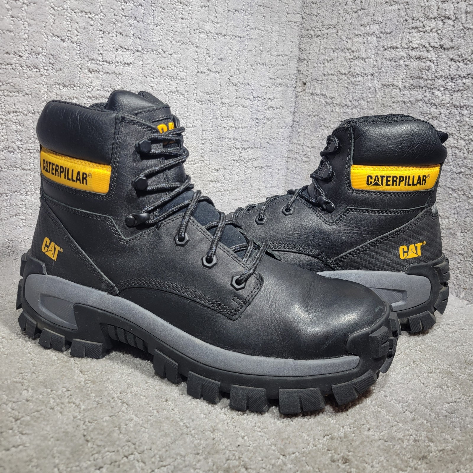 Caterpillar Invader Hi Men's Size 10.5M Black Leather Steel