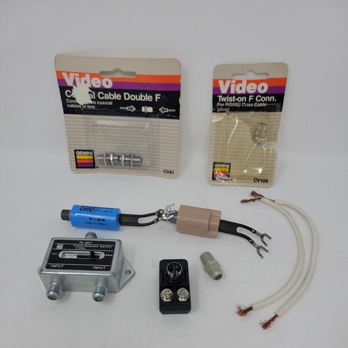 coaxial Accessory Lot, double F Gemini Cv81, Twist On F