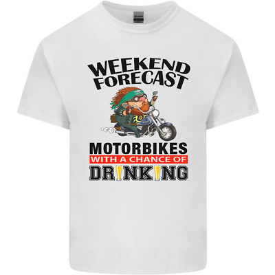 Weekend Forecast Motorbikes Mens Cotton T-Shirt Tee Top