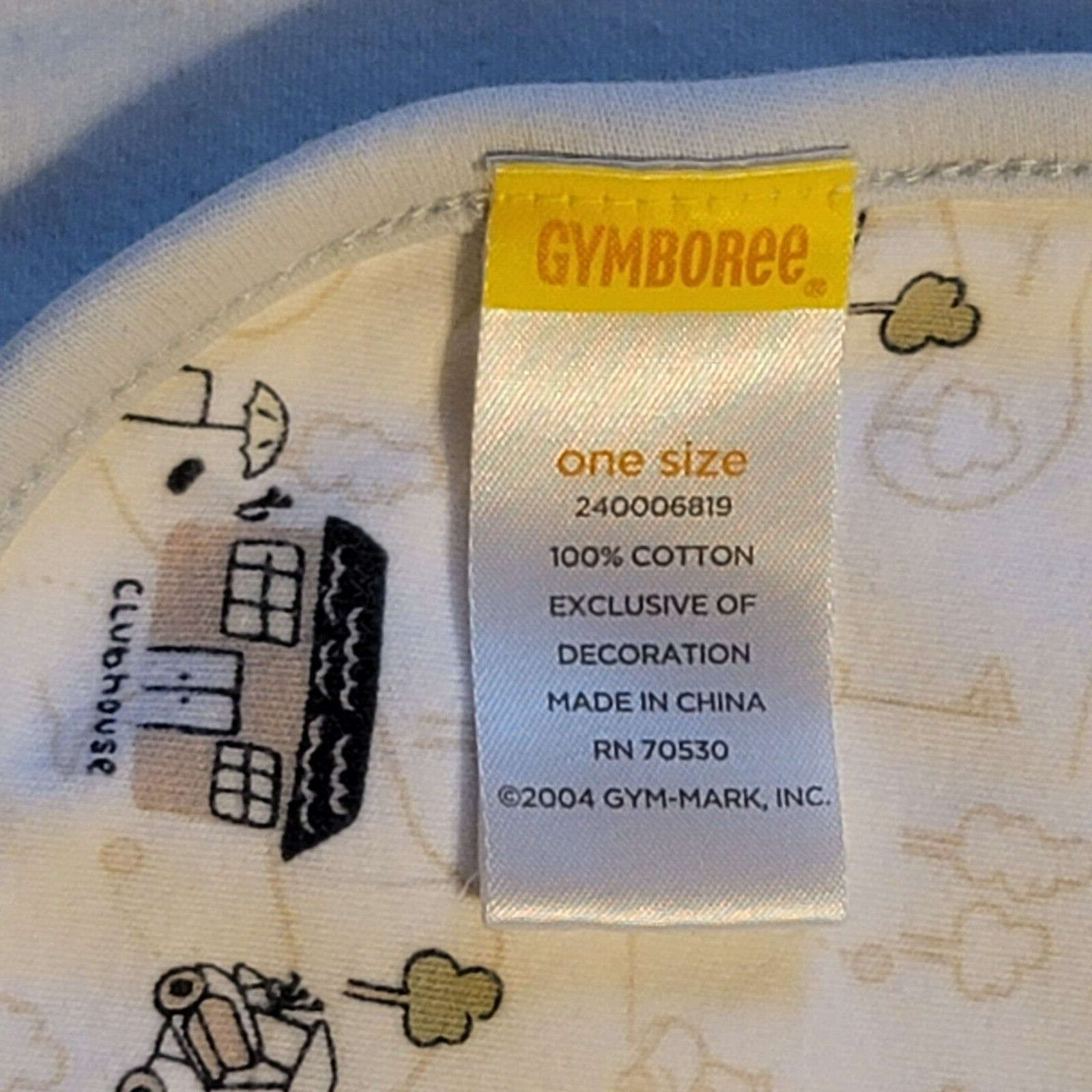 Vintage 2004 Gymboree Golf Golfer Golfing Fairway Blue White Cotton Baby Blanket