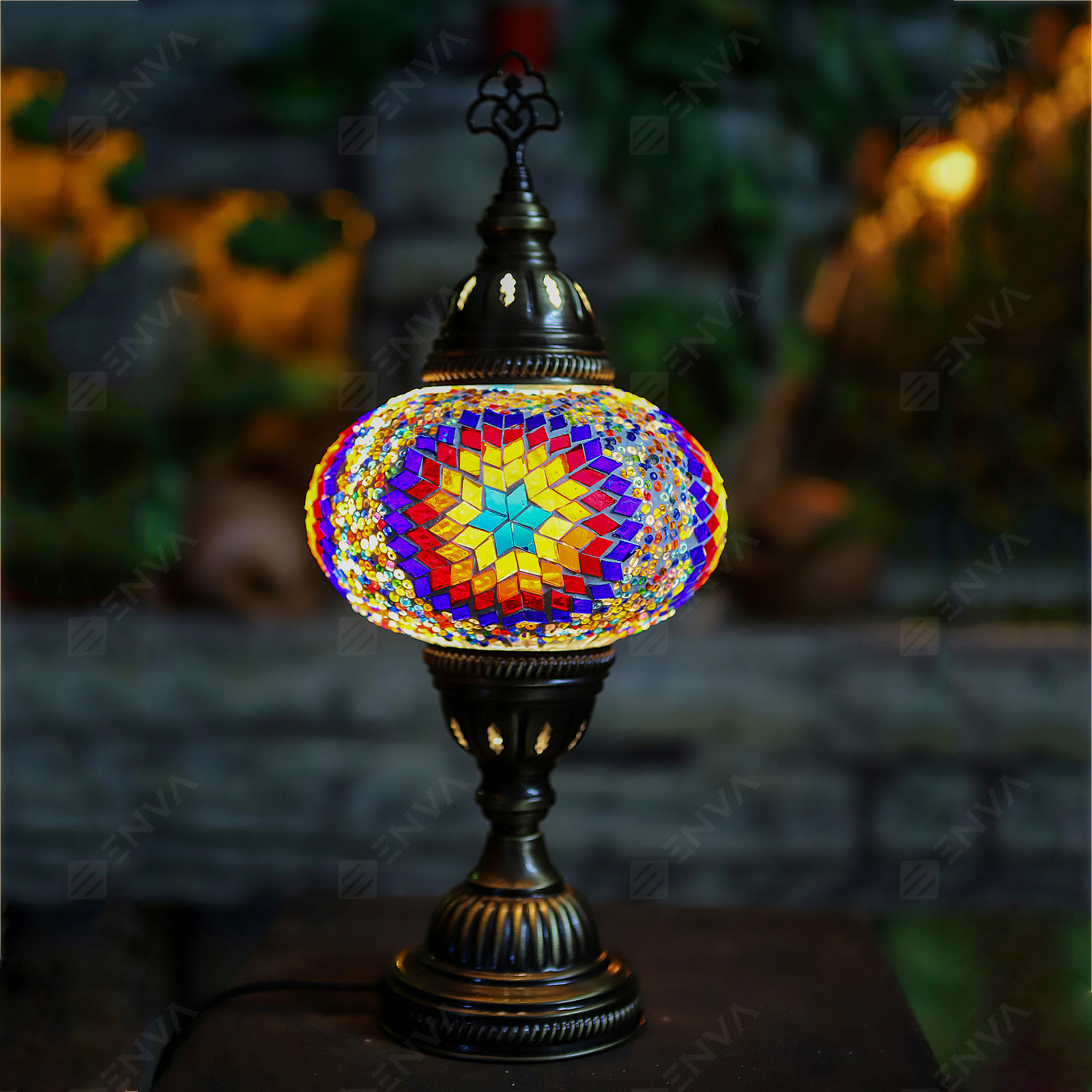 8 Style Turkish Moroccan Mosaic Table Bedside Tiffany Desk Lamp Light Large - Picture 24 of 24