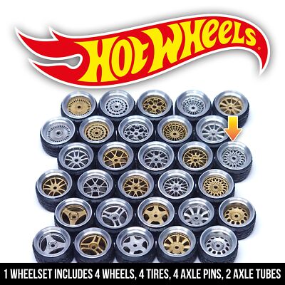 1/64 Scale STANCE ALLOY v4 Wheels - 2 Piece Real Rider Rims Tires Set for Hot