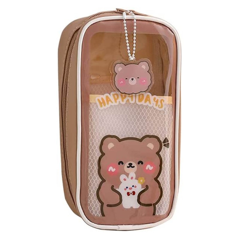 Aesthetic Cute Pencil Case, Clear Large Pencil Pouch Kawaii School Supplies