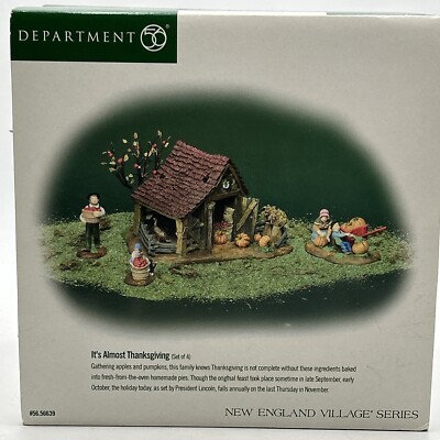 Department 56 It s Almost Thanksgiving 4 Pcs. New England Village #56639 New!