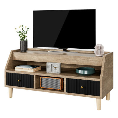 W/ Storage 2 Drawers Small Entertainment Center Media Console Up To 42