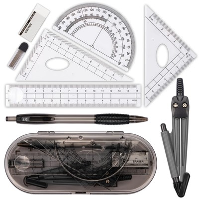 Compass Set, Compass for Geometry Math Geometry Kit 8 Pieces - Student Suppli...