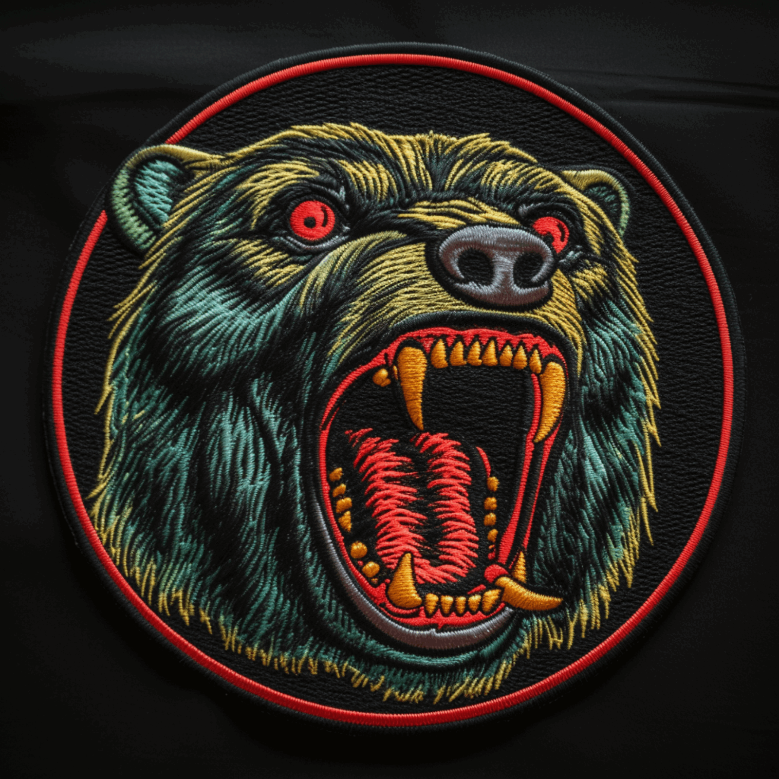 Black Bear Patch Iron-on Applique Clothing Zombie Wild Animal Badge Mutated
