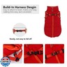 Geyecete Winter Warm Coat Waterproof Dog Winter Jacket with Harness Traction Belt,Windproof Pet Outdoor Jacket Dog Autumn-Red-XL