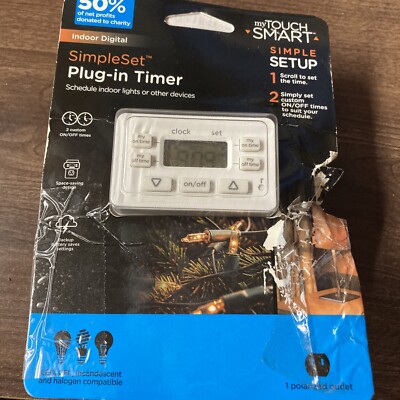 MY SMART TOUCH Simple Set 2-On/Off Indoor Digital Plug-In Bar Timer