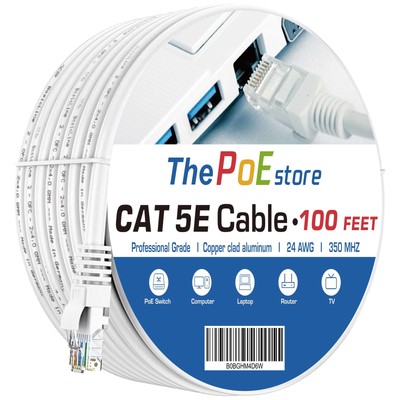 100 ft Cat 5 Ethernet Cable，Cat5e Internet Network LAN Cables，350MHz RJ45 Gig...