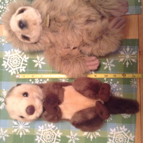 Miyoni Aurora Brand Sea Otter & Sloth Stuffed Plush Animal