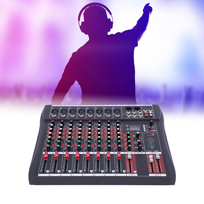 8 Kanal Audio Mixer,Mischpult Mit USB Dj für Karaoke Digital Audio Mixer DHL DE