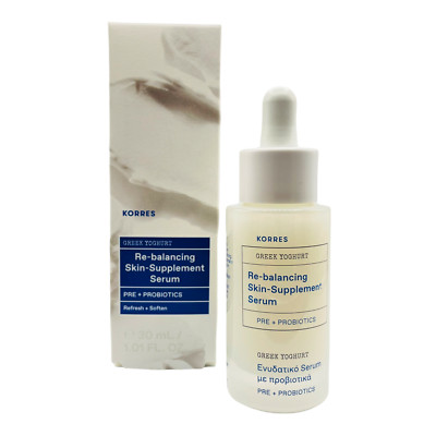KORRES GREEK YOGHURT RE-BALANCING SKIN SUPPLEMENT SERUM  (NWB/Sealed/1oz/30ml)  