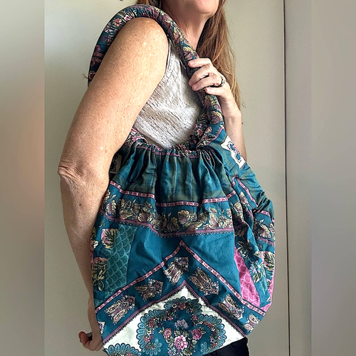 Vintage Handmade Tote Upcycled Shoulder bag Purse handbag St
