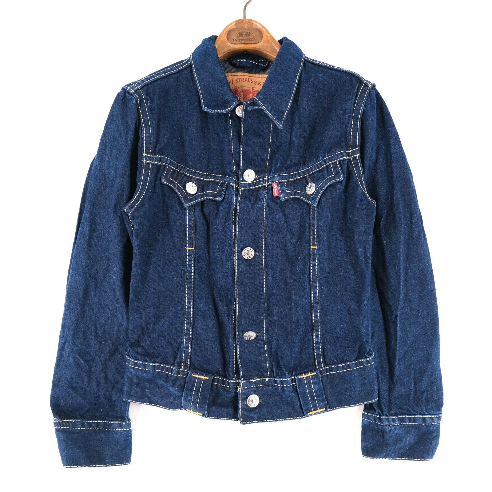 Levi's 70500 04 Navy Blue Vintage Denim Jeans Jacket Size S Levi's 70500 04 Navy Blue Vintage Denim Jeans Jacket Size S