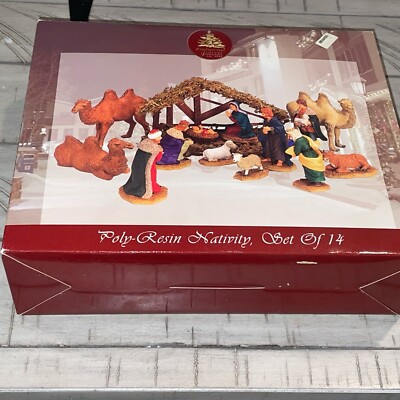 2003 Lemax Enchanted Forest  Poly-Resin Nativity Set of 14  Item#33410