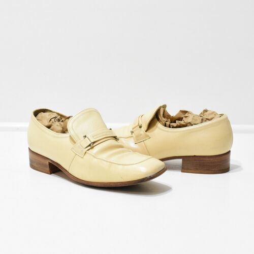 70s Vintage Mens 11D Florsheim Shoes Ivory Loafers 500799