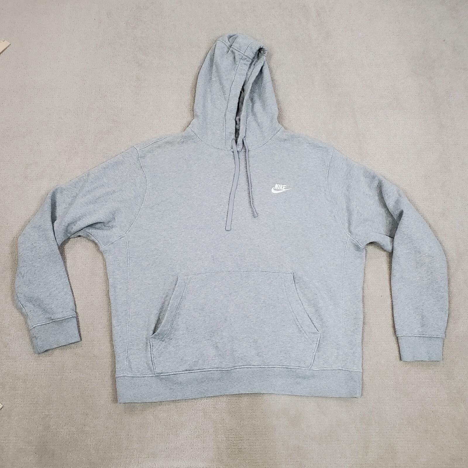 Nike Hoodie Mens Large Gray Sweatshirt Club Fleece Sweater