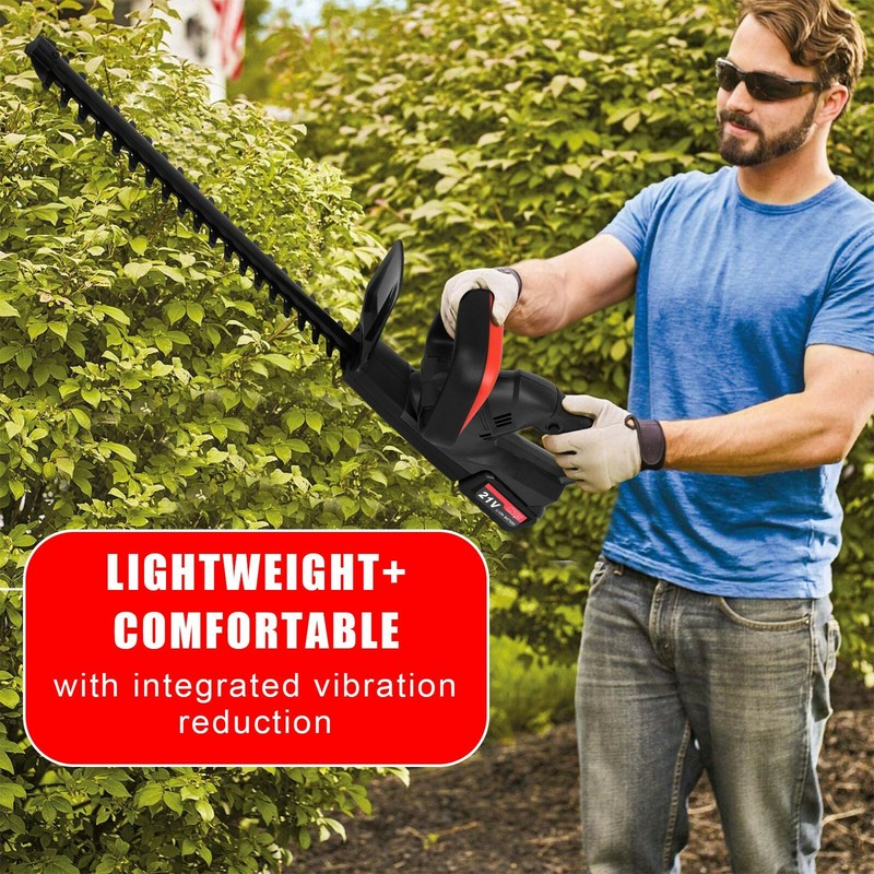 21V Electric Hedge Trimmer Cutter 20in Cordless Chainsaw With Battery & Charger