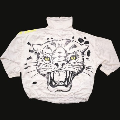 Erbacher Race Cat Skiing Winter Jacket Freestyle Size L Vintage 80s 90s Panther