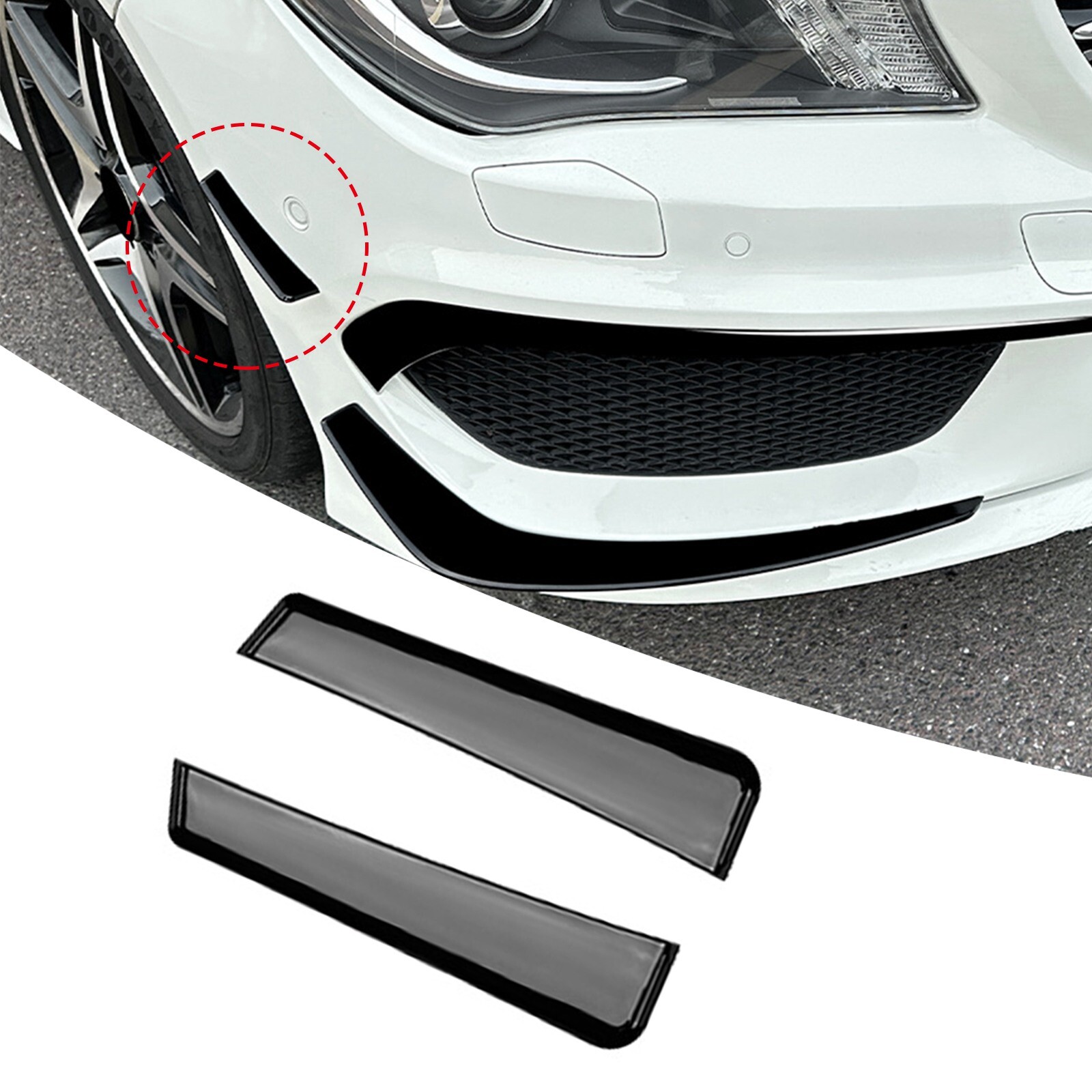 Copertura Air Vent Per Paraurti Posteriore Mercedes CLA W117 AMG Line 2013-2019 - In ABS Nero Lucido
