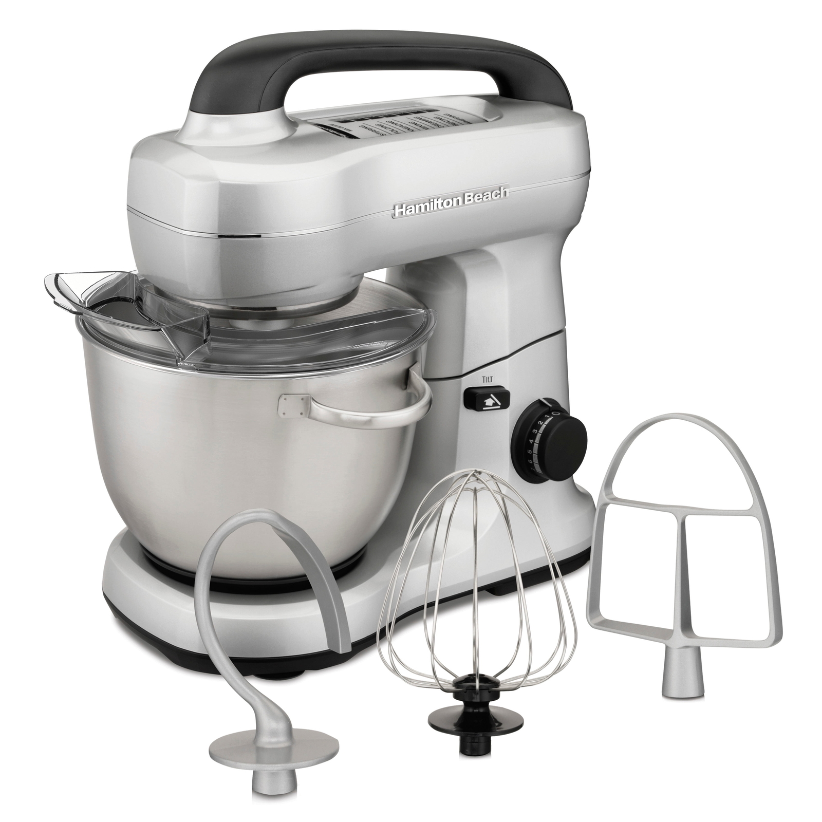With 4 Quart Stainless Steel Bowl, 7 Speeds