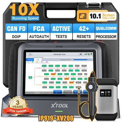 XTOOL IP919 Bidirectional Diagnostic Scanner Topology ECU Coding AutoAuth +XV200