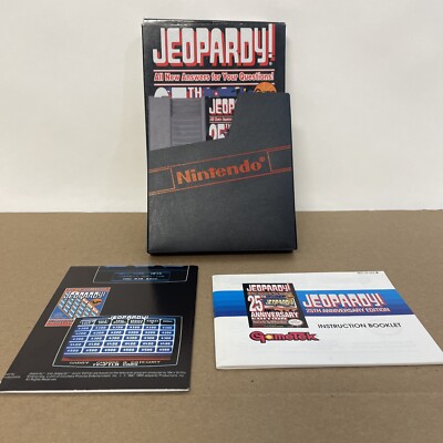 Jeopardy 25th Anniversary Edition Nintendo NES, 1990 Complete With Box w/poster