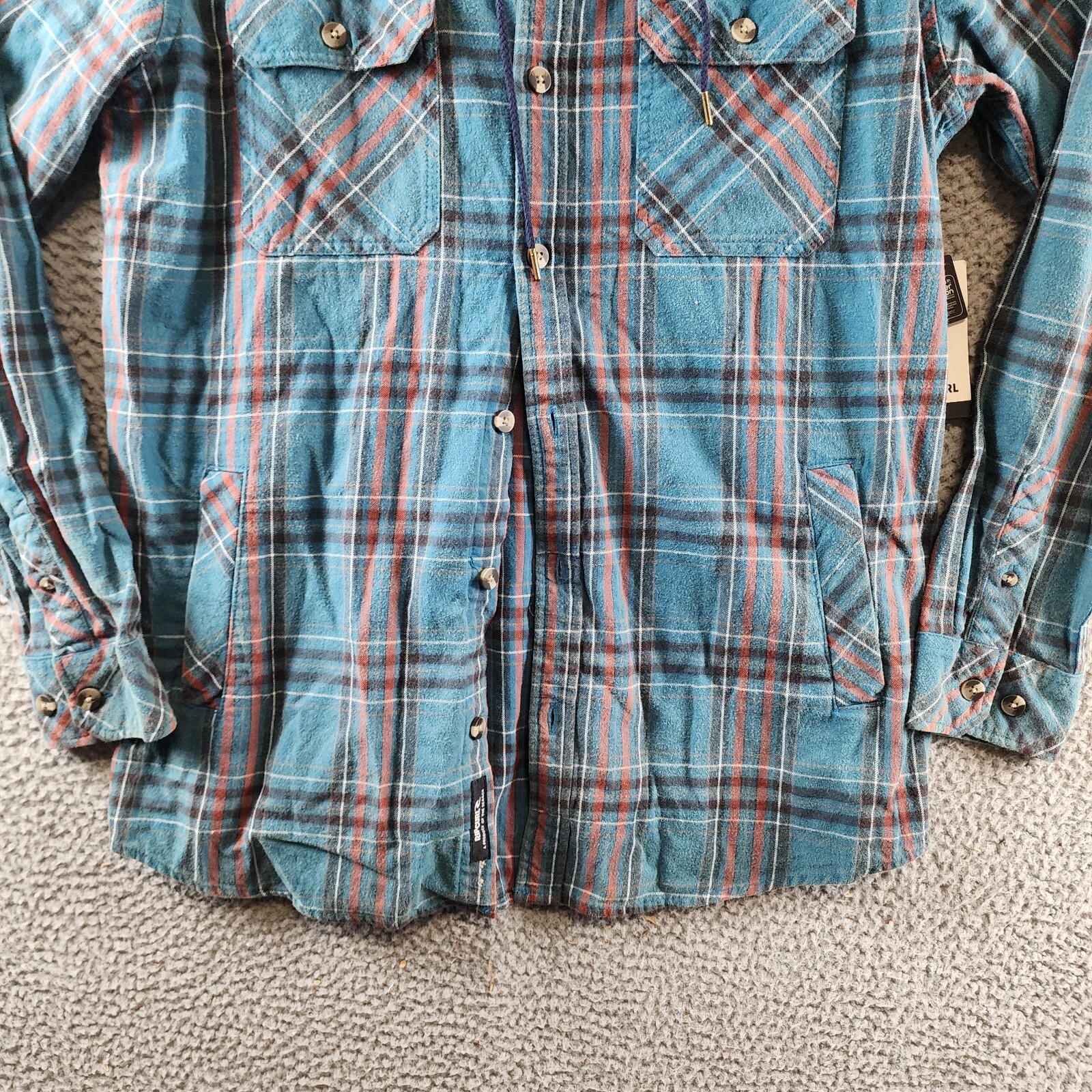 Rip Curl Ranchero Flannel Long Sleeve Shirt Men's M Blue Multi Button-Front - Picture 3 of 15