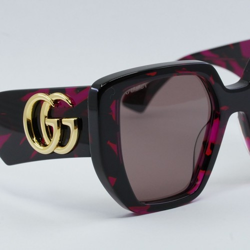 Pre-owned Gucci Gg0956s 008 Fuchsia Havana/brown 54-19-145 Sunglasses