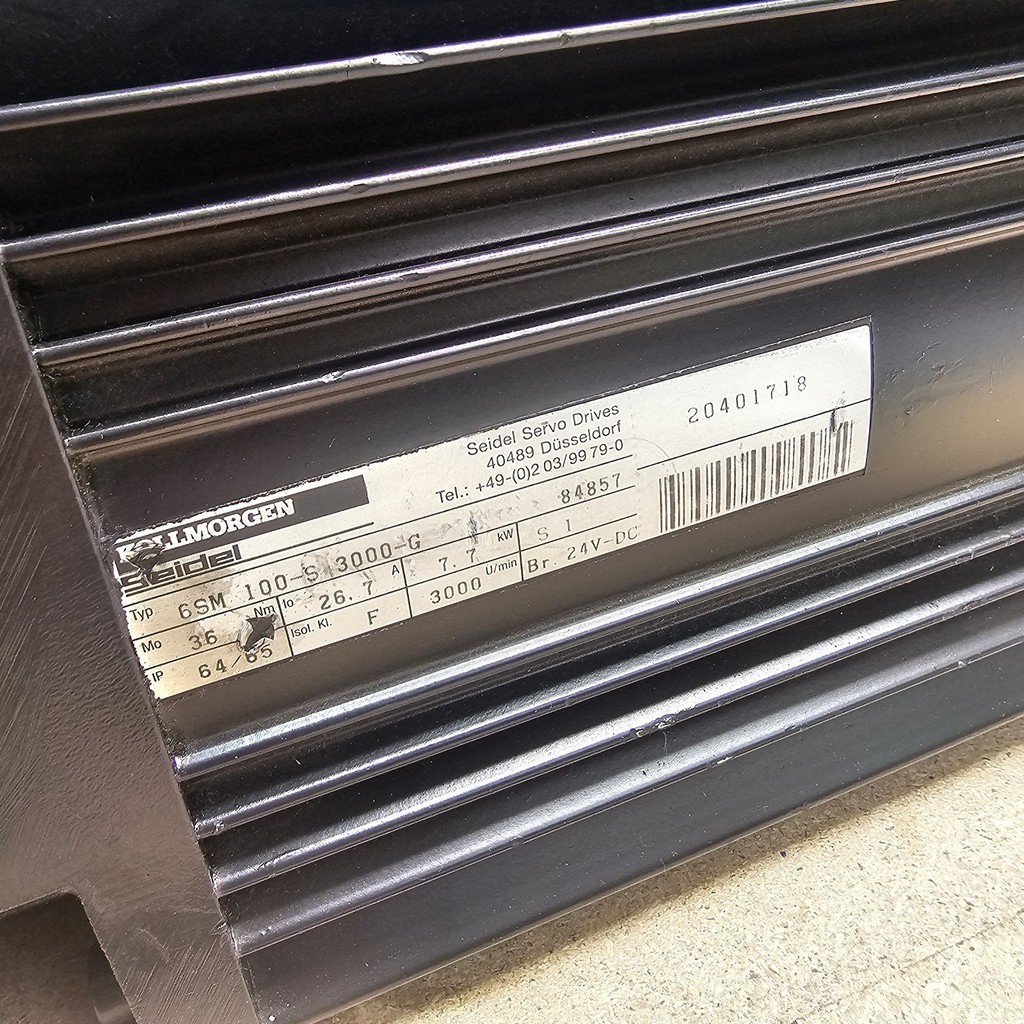 Kollmorgen Seidel 6SM 100-S 3000-G 7.7kW 84857 Servo Motor — 3