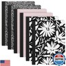 PAPERAGE 6-Pack Composition Notebook Journals, 140 Pages, 3 Unique Decorative Covers with College Ruled Lined Paper, (Classic Floral Gingham), 7.5 in x 10 in – Notebooks for School, Office, or Home