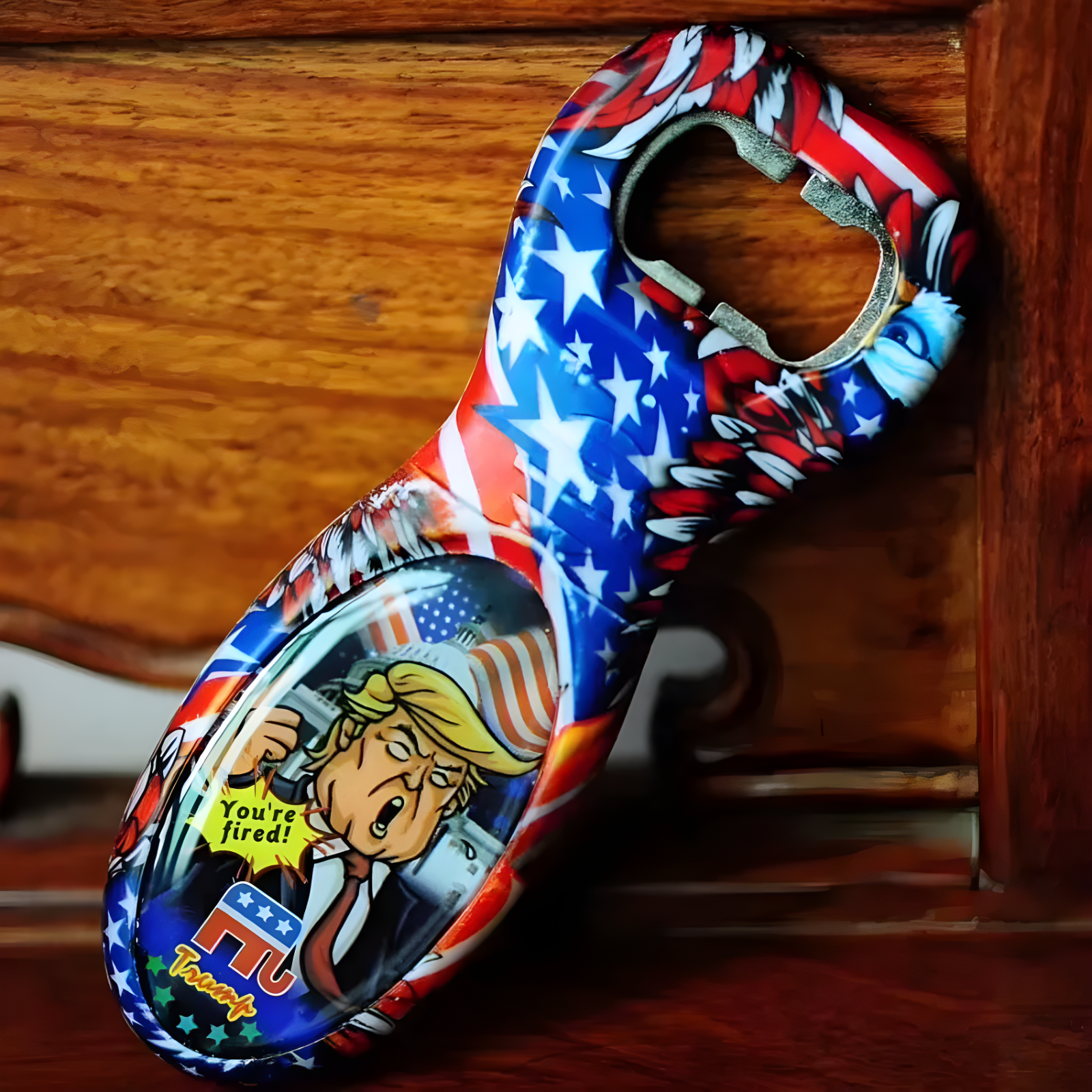 Donald Trump American Flag Beer Bottle Opener / Trump Speaks When Used