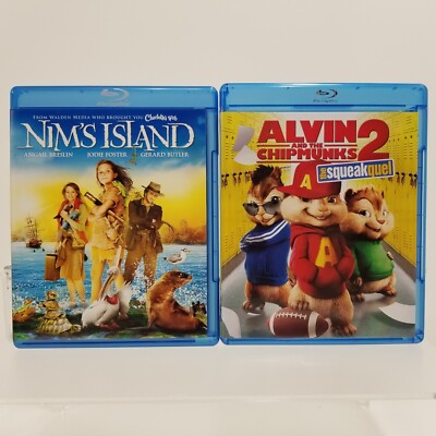 Blu-Ray Children/Family Movies Lot - Nim's Island & Alvin and the Chipmunks 2