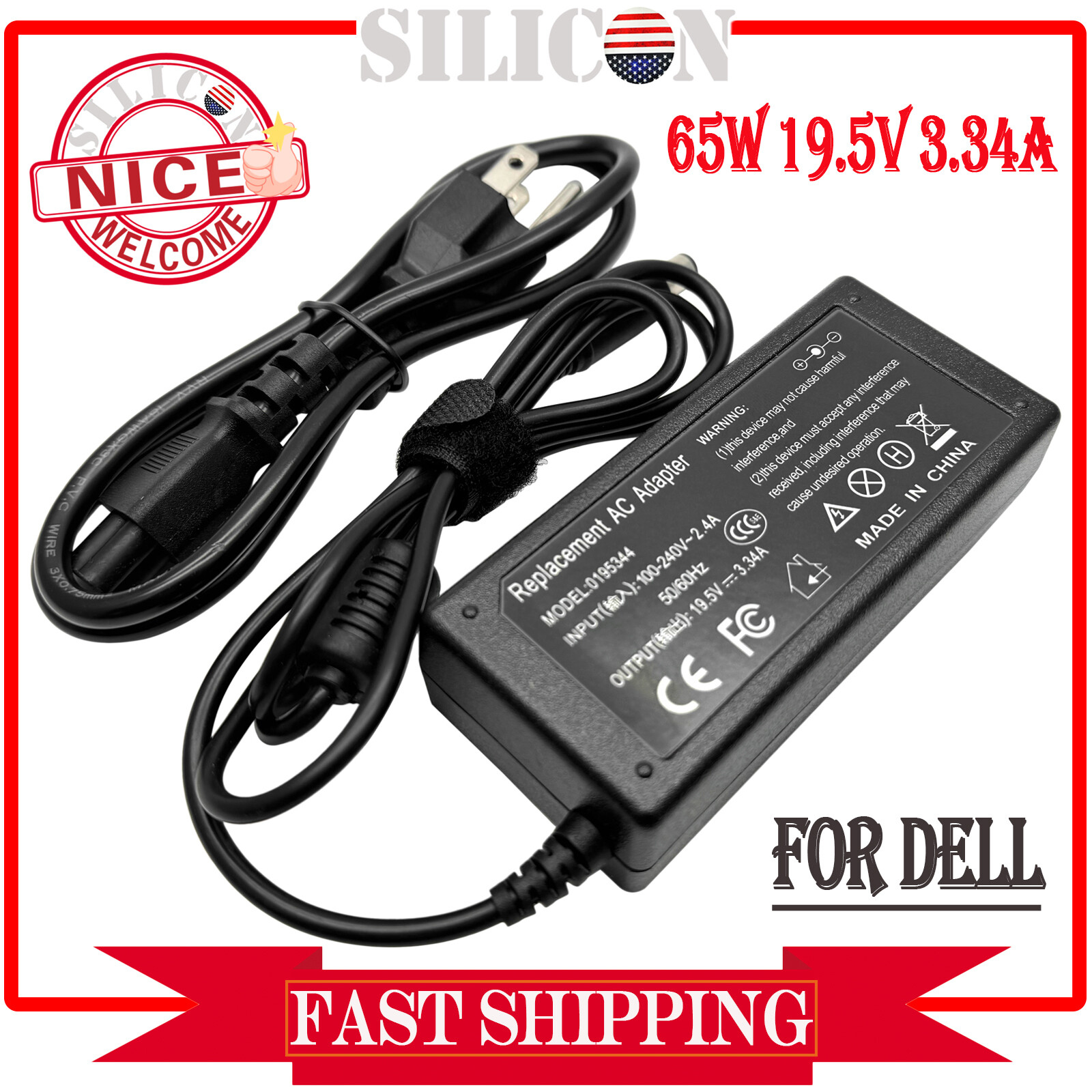65W AC Power Charger Adapter For Dell Inspiron 1525 1526 1545 PA-12 Supply Cord