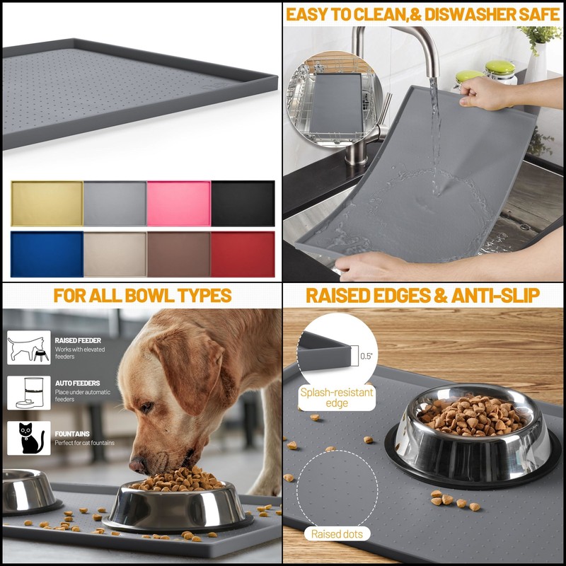 Best Dog Feeding Mat100% Waterproof BPA Free Silicone Pet Food