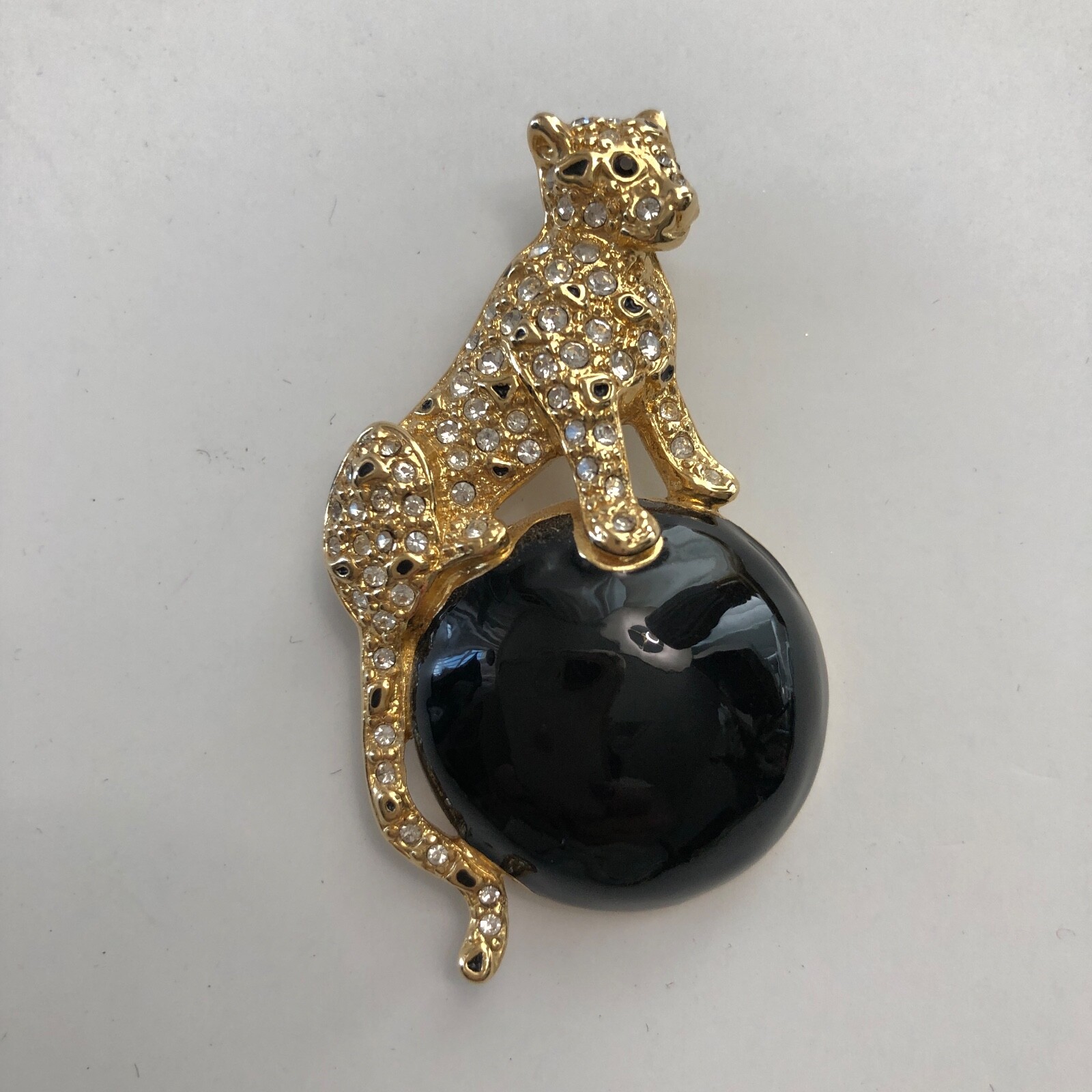 ●ONE BRILLIANT● CynthiaOB434Leopard Cynthia-OB434-Leopard estate-18k-w-gold-145ctw-g-