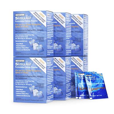 SinuAir Sinus Rinse Salt Solution - Saline Powder for SinuPulse System, Neti ...