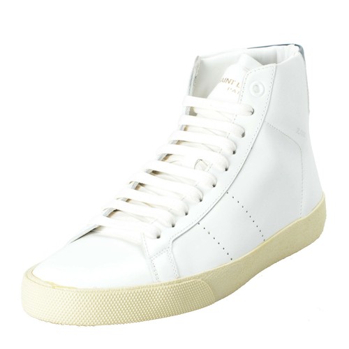 Saint Laurent Women's White Leather Hi Top Fashion Sneakers