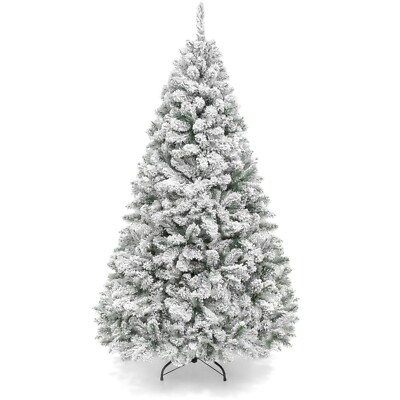 Best Choice Products 6ft Premium Holiday Christmas Pine Tree w/ Snow Flocked Bra