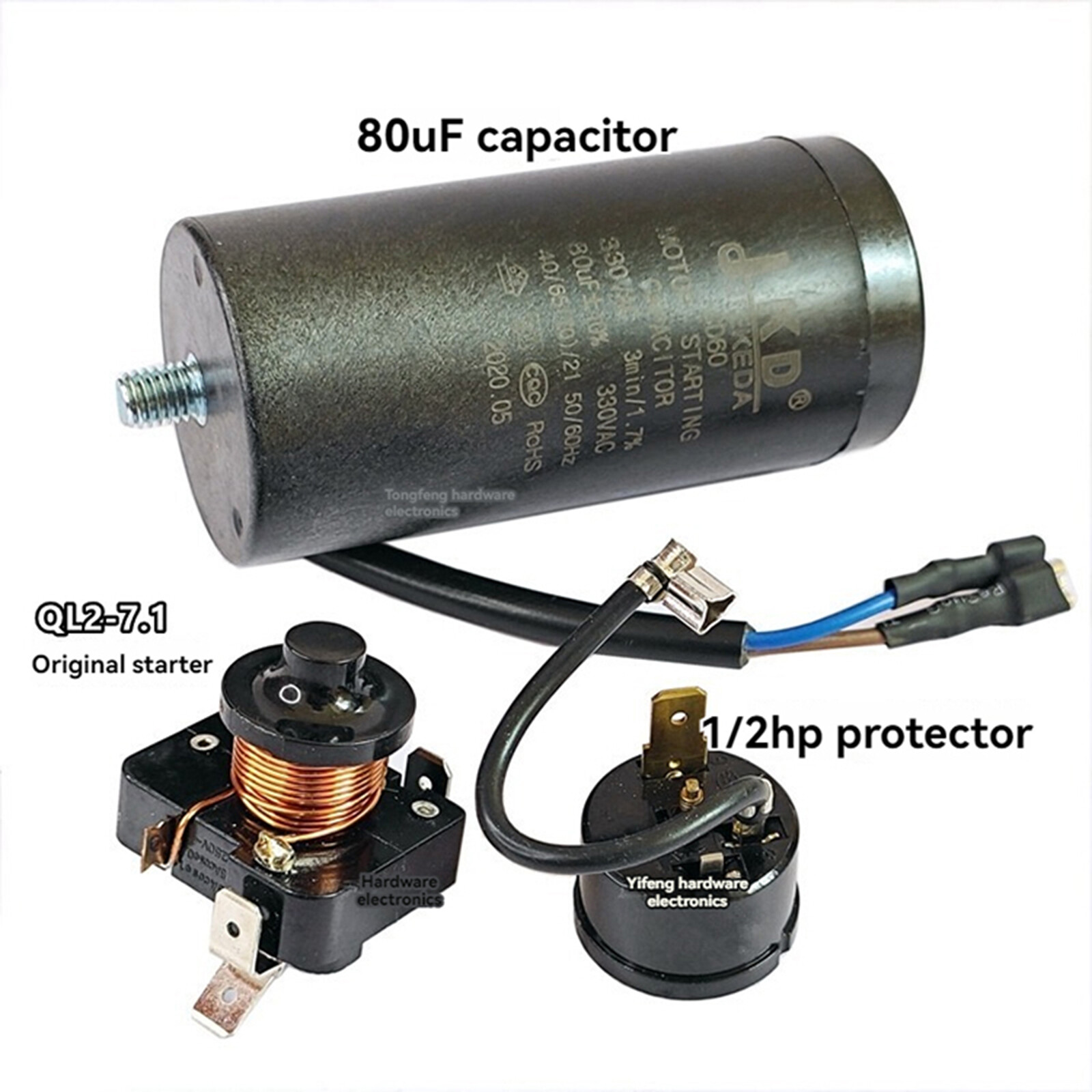 Refrigerator Freezer Start Relay QL2-7.1 PTC Starter Capacitator