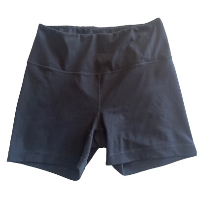 Yogalicious Large Womens Black High Waisted Compression Biker Shorts