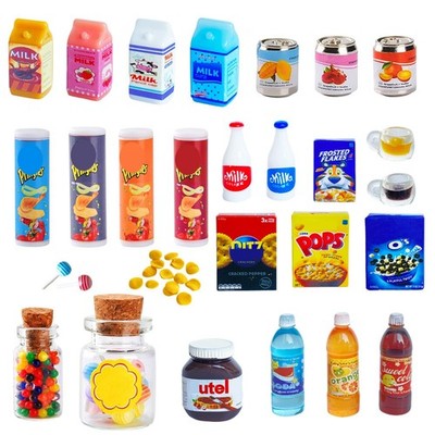 BQLYblink 28 Pezzi Cibo e Bevande in Miniatura, Accessori Casa Delle Bambole in 