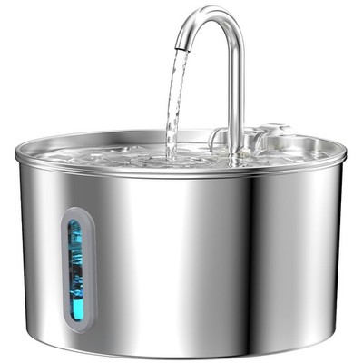 Stainless Steel Cat Water Fountain 3.2L Pet Drinking Fountain Dispenser for Cats