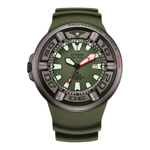 Pre-owned Citizen Green Mens Analogue Watch Promaster Marine Bj8057-17x